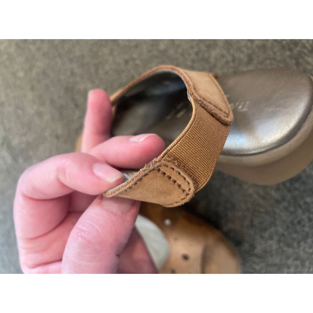 The flexx size 6 tan suede sandals with perforated design - size eu 37 / us 6 - 37 - sandals clothing & fashion