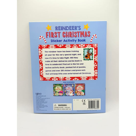Reindeer’s first christmas sticker activity book - print books printed media