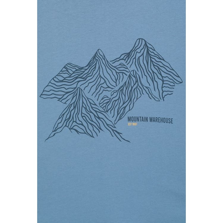 Mountain warehouse size s tonal mountain mens t-shirt - blue - t-shirts tops men’s apparel