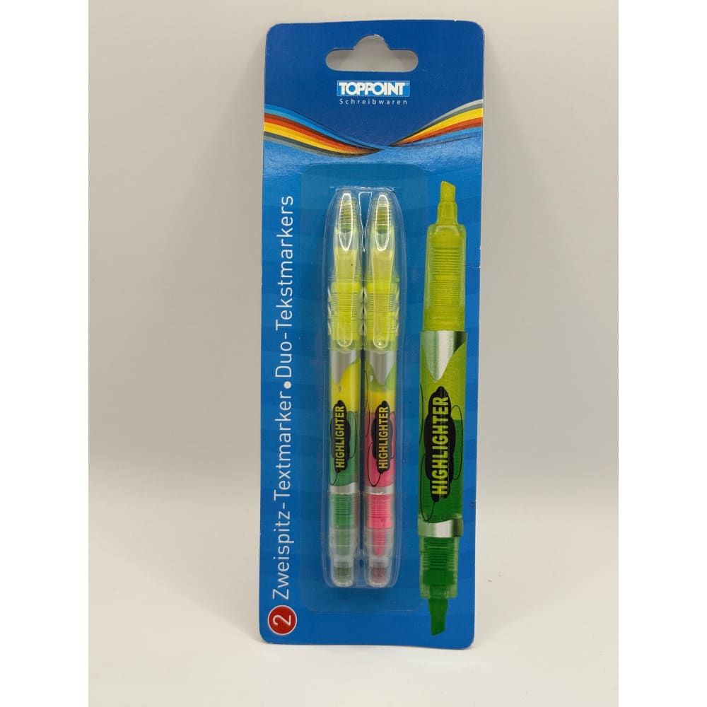 2 pack top point dual highlighters - highlighters stationery