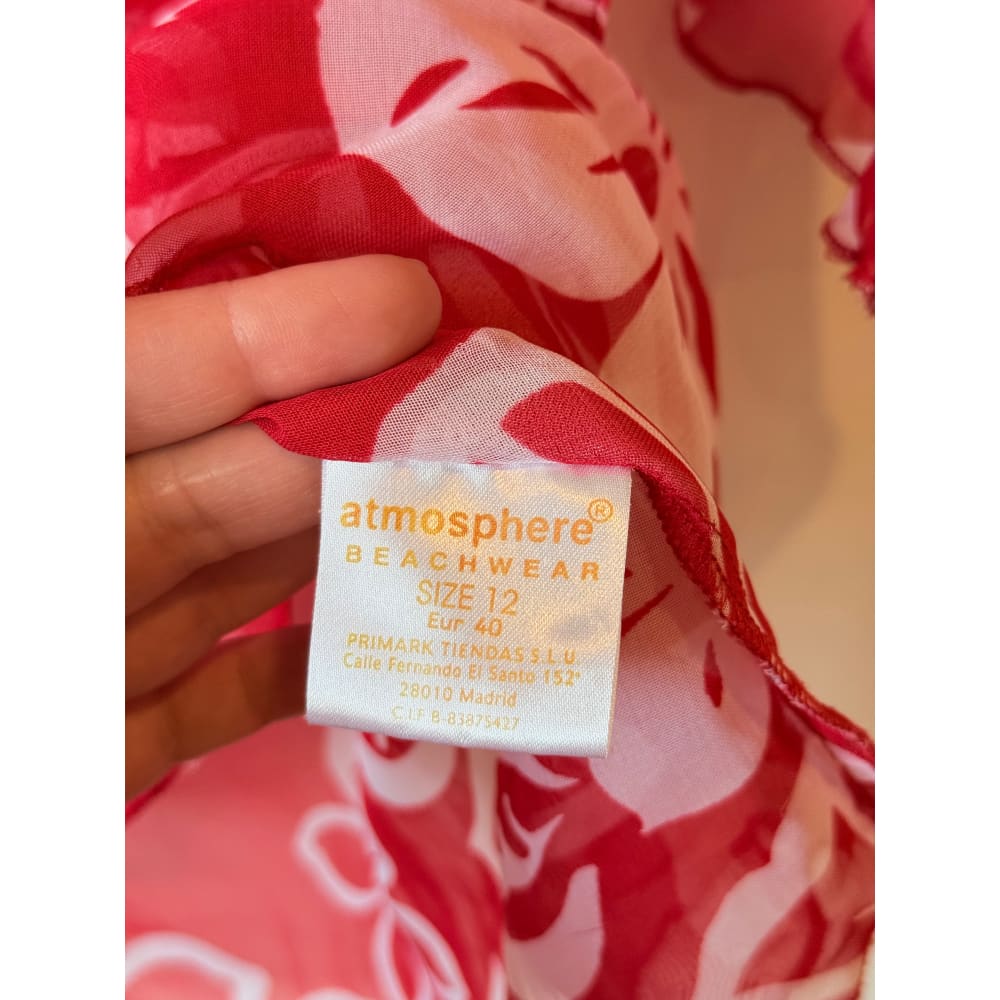 Atmosphere beach size 12 red floral cover-up - cover ups condition: used - top women’s apparel