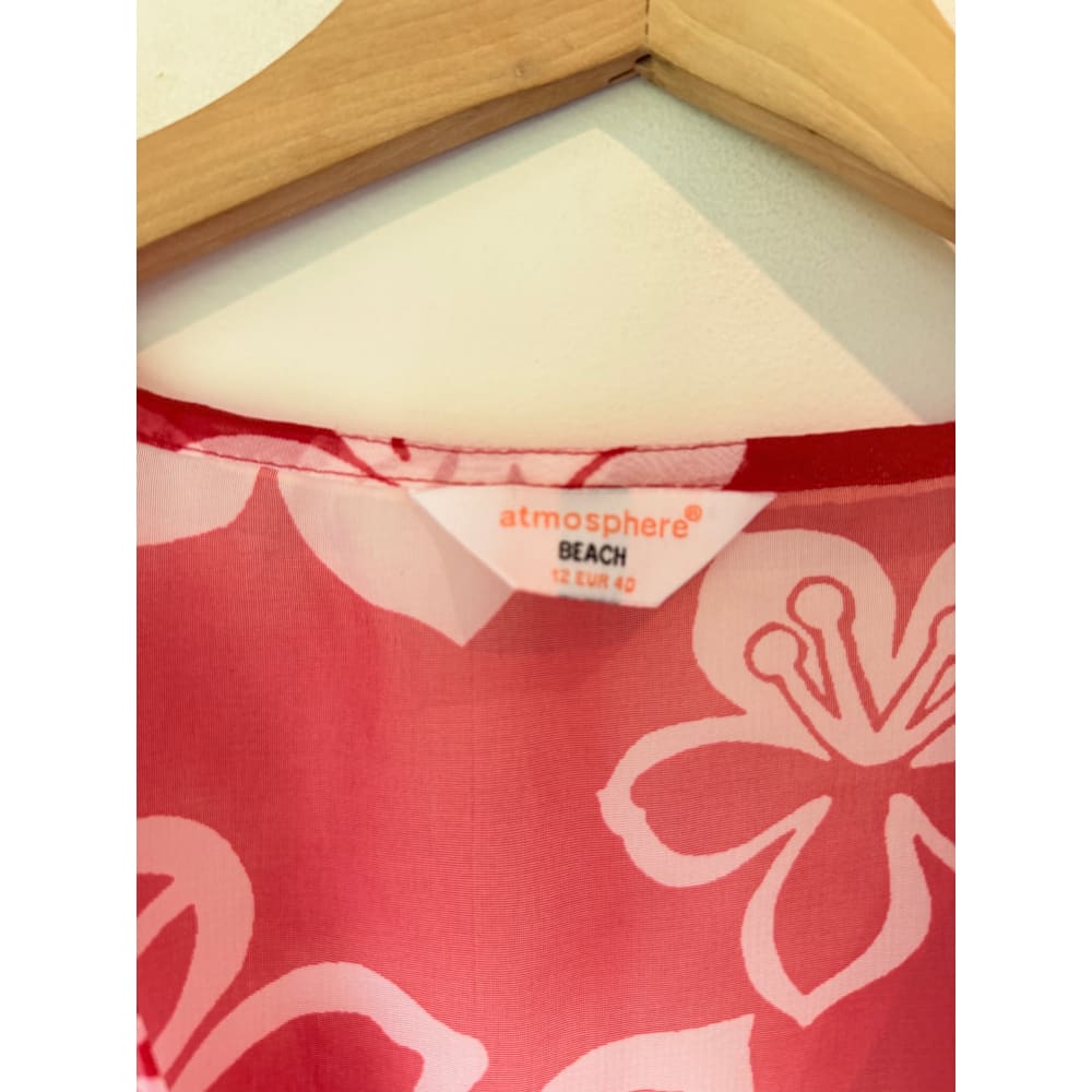 Atmosphere beach size 12 red floral cover-up - cover ups condition: used - top women’s apparel