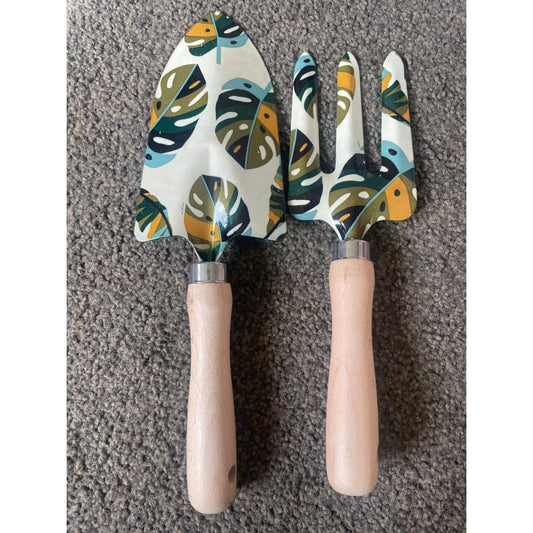 Tropical garden tool set – trowel & rake - gardening trowels home&living materials