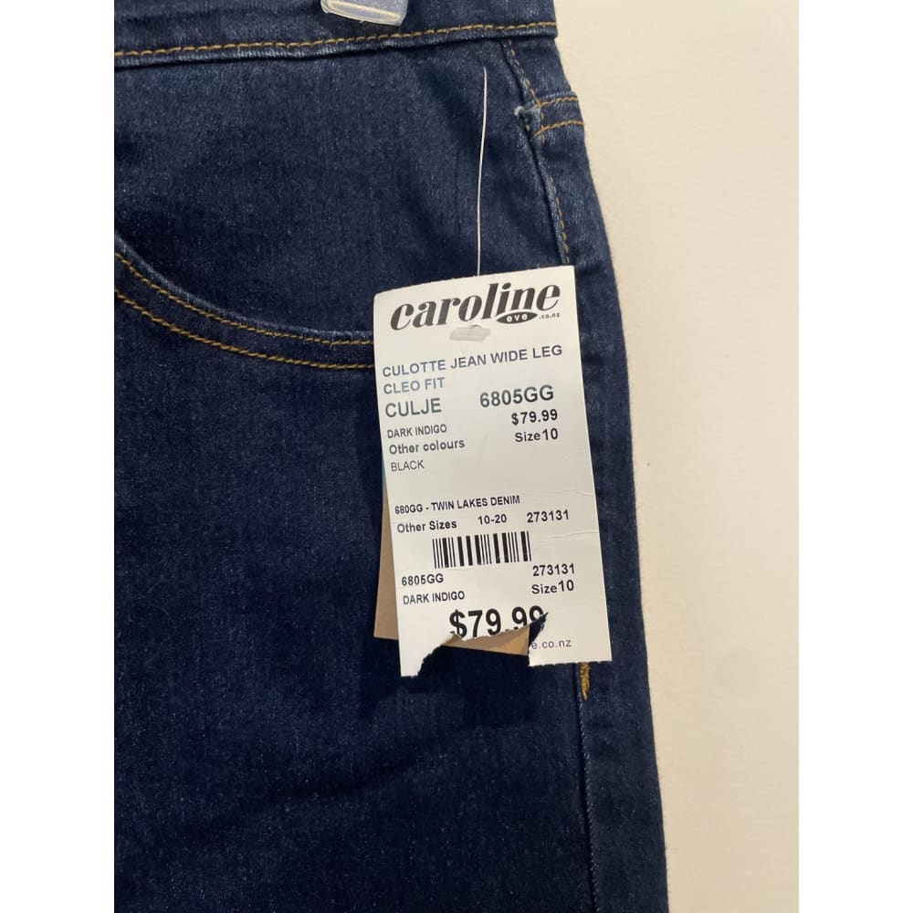 Bnwt twin lakes size 10 cleo fit wide leg cullotte jean rrp $79.99 - pants clothing & fashion - pants women’s apparel
