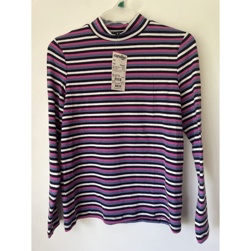 Bnwt twin lakes size s rib stripe top rrp $49.99 - clothing tops clothing & fashion - long sleeve - top women’s apparel