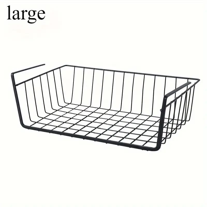 Large black kitchen under shelf hanging basket - household storage bags home&living materials