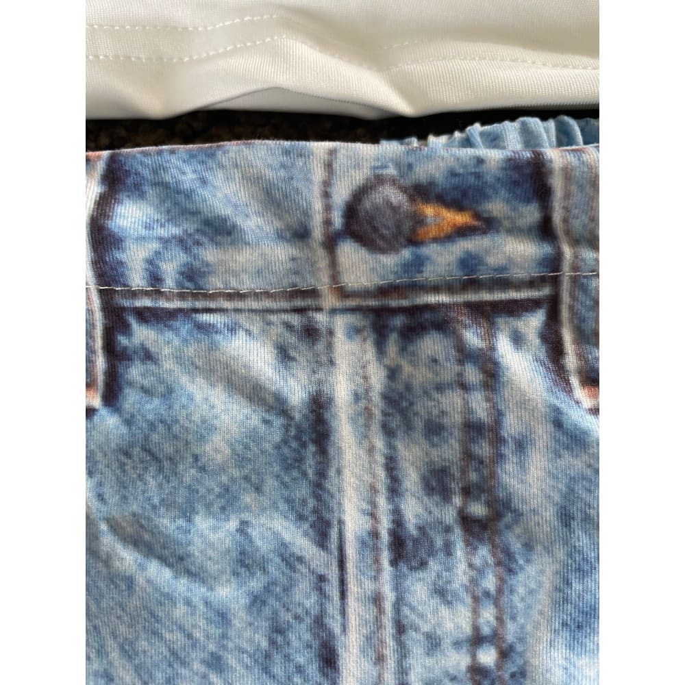 Shein 7y unicorn denim skirt & puff sleeve top set for kids - outfit sets baby clothing - clothing & fashion - kids