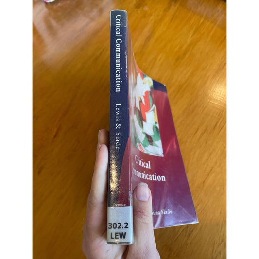 Critical communication - lewis & slade - print books book - communication - condition: used - non-fiction printed media