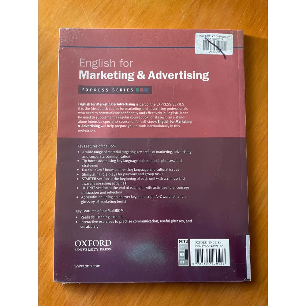 English for marketing & advertising - sylee gore - print books book - condition: used - educational - language printed