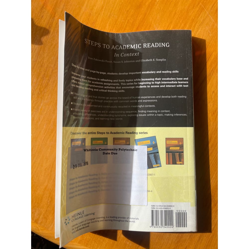 Steps to academic reading - in context - 3rd edition - print books book - condition: used - education printed media