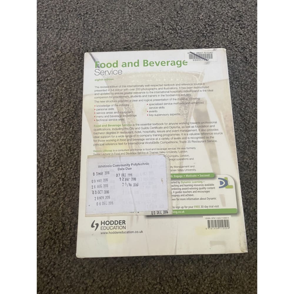 Food and beverage service: eighth edition - print books book - condition: used - food & beverage printed media