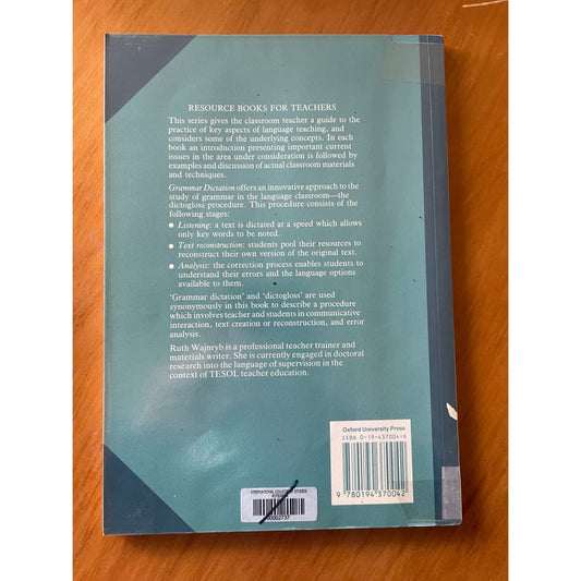 Grammar dictation - ruth wajnryb - print books book - communication - condition: used - education - educational printed