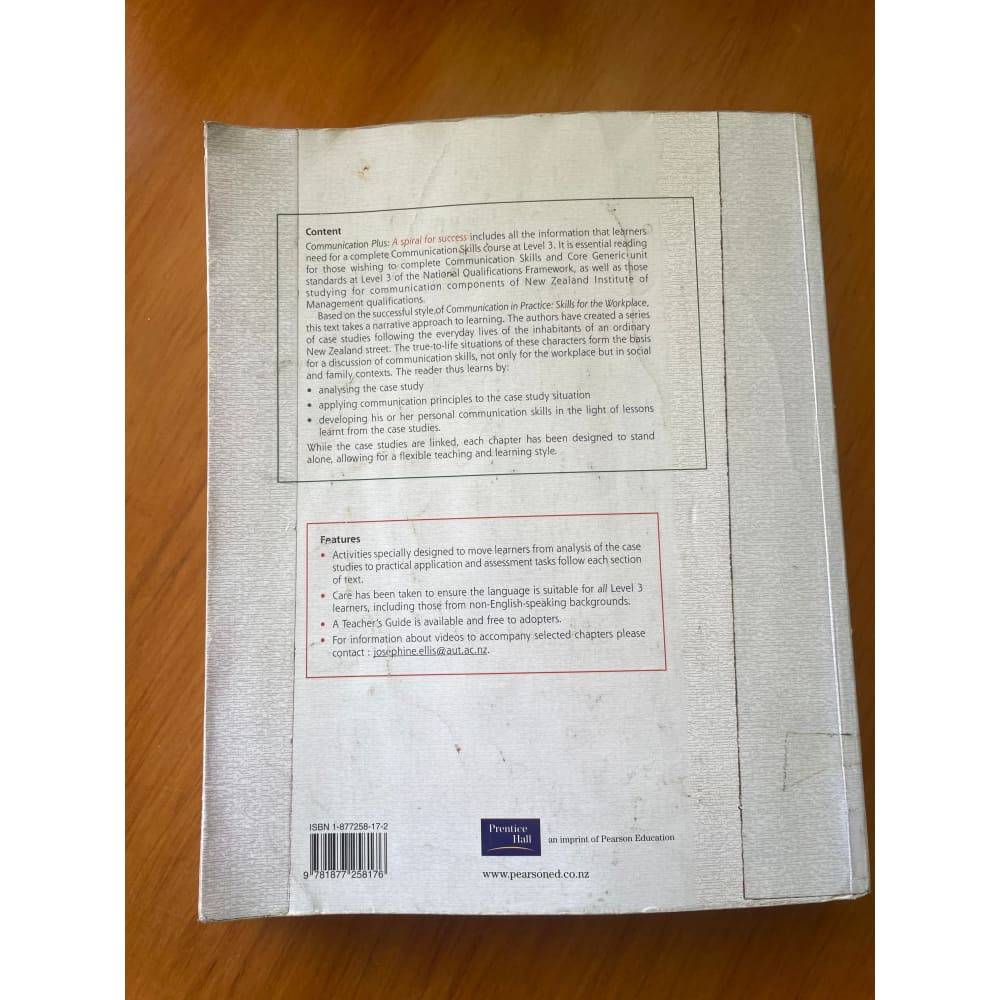 Communication plus - a spiral for success - print books book - communication - condition: used - education printed media