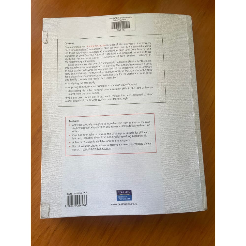 Communication plus - a spiral for success - print books book - communication - condition: used - non-fiction printed