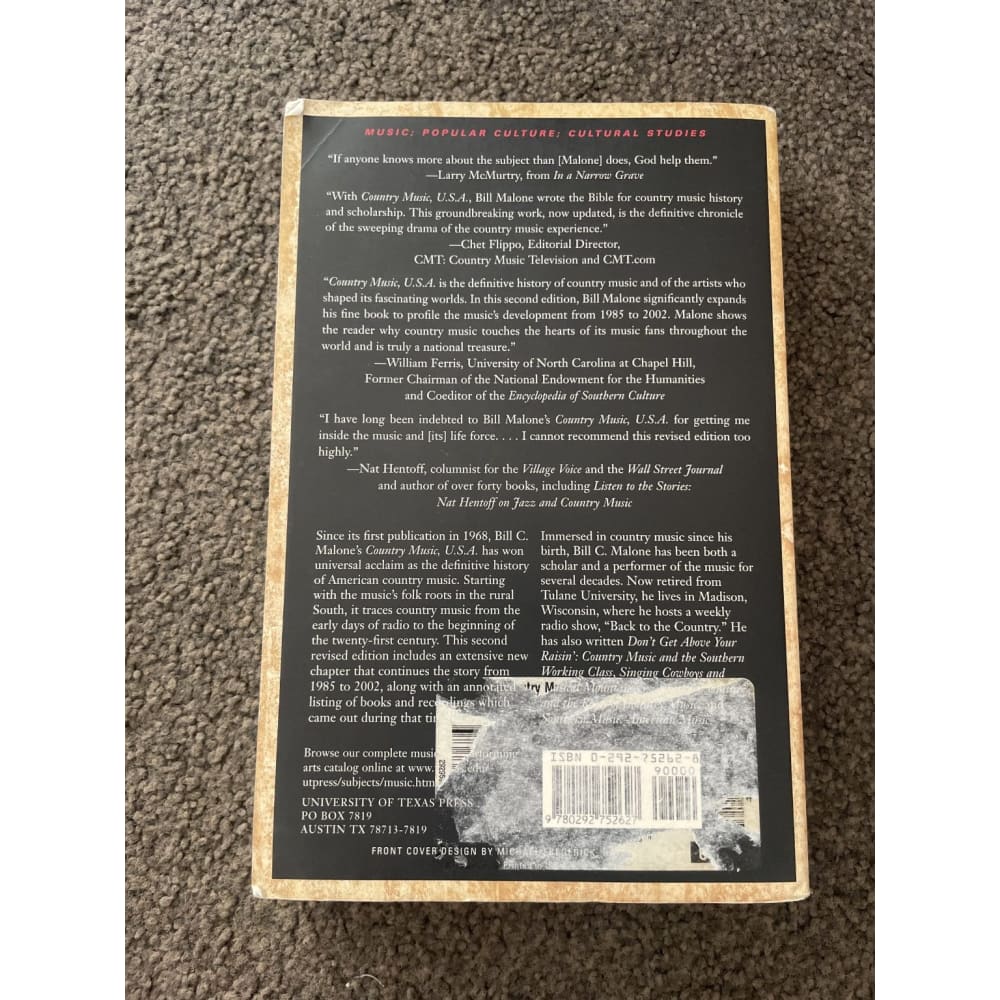 Country music u.s.a. - bill c. Malone - print books book - condition: used - music - non-fiction printed media
