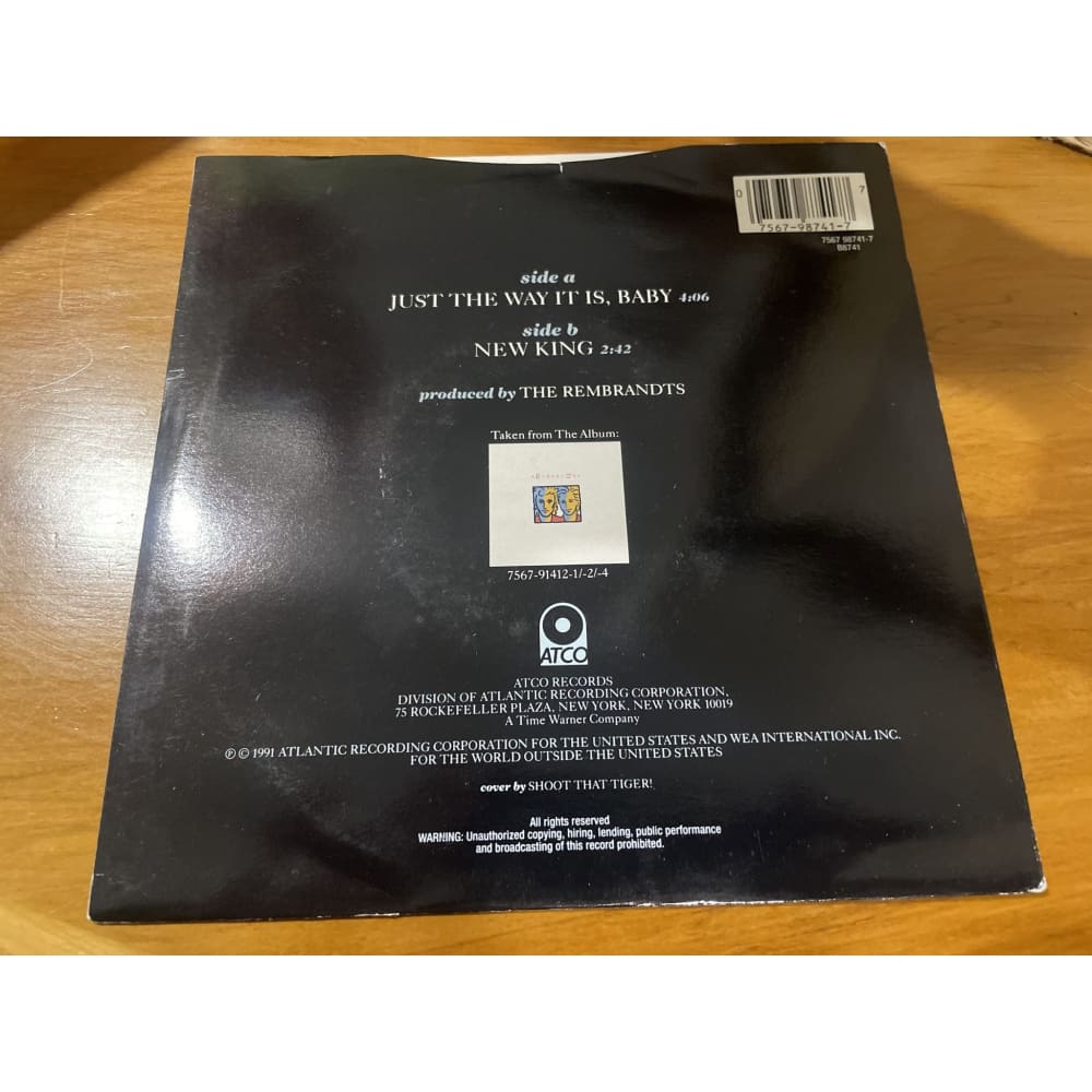 The rembrandts - just the way it is baby 7” vinyl single - print books book - condition: used - music - vinyl printed