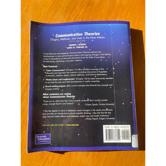 Communication theories - origins methods and uses in the mass media - print books book - condition: used - fiction
