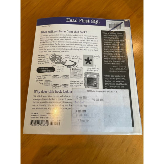 Head first sql - print books academic - book - condition: used printed media