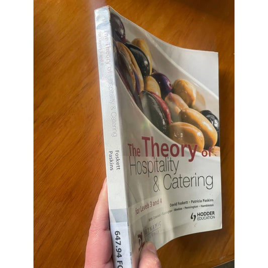 The theory of hospitality & catering for levels 3 & 4 - print books book - condition: used - cooking - education