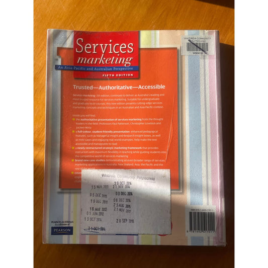 Services marketing - an asia-pacific and australian perspective - print books book - business - condition: used