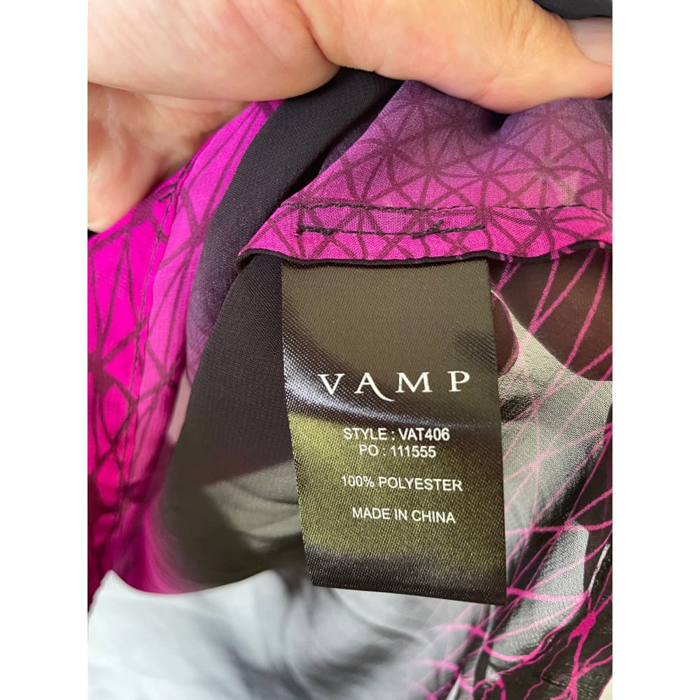 Vamp size 8 sheer abstract top - blouses condition: used - top women’s apparel