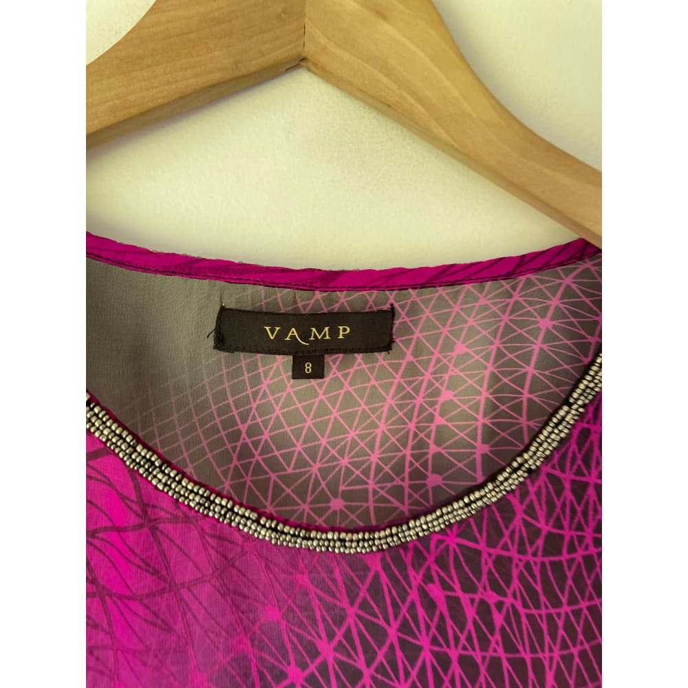 Vamp size 8 sheer abstract top - blouses condition: used - top women’s apparel