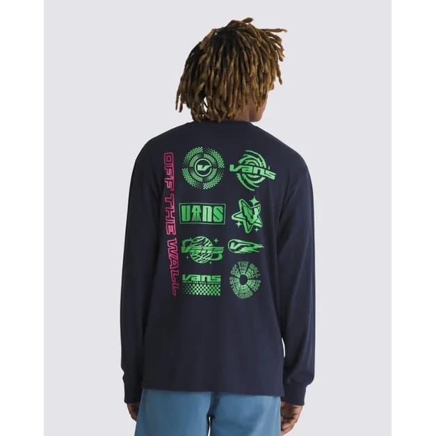 Vans size s logo space long sleeve t-shirt - t-shirts tops men’s apparel