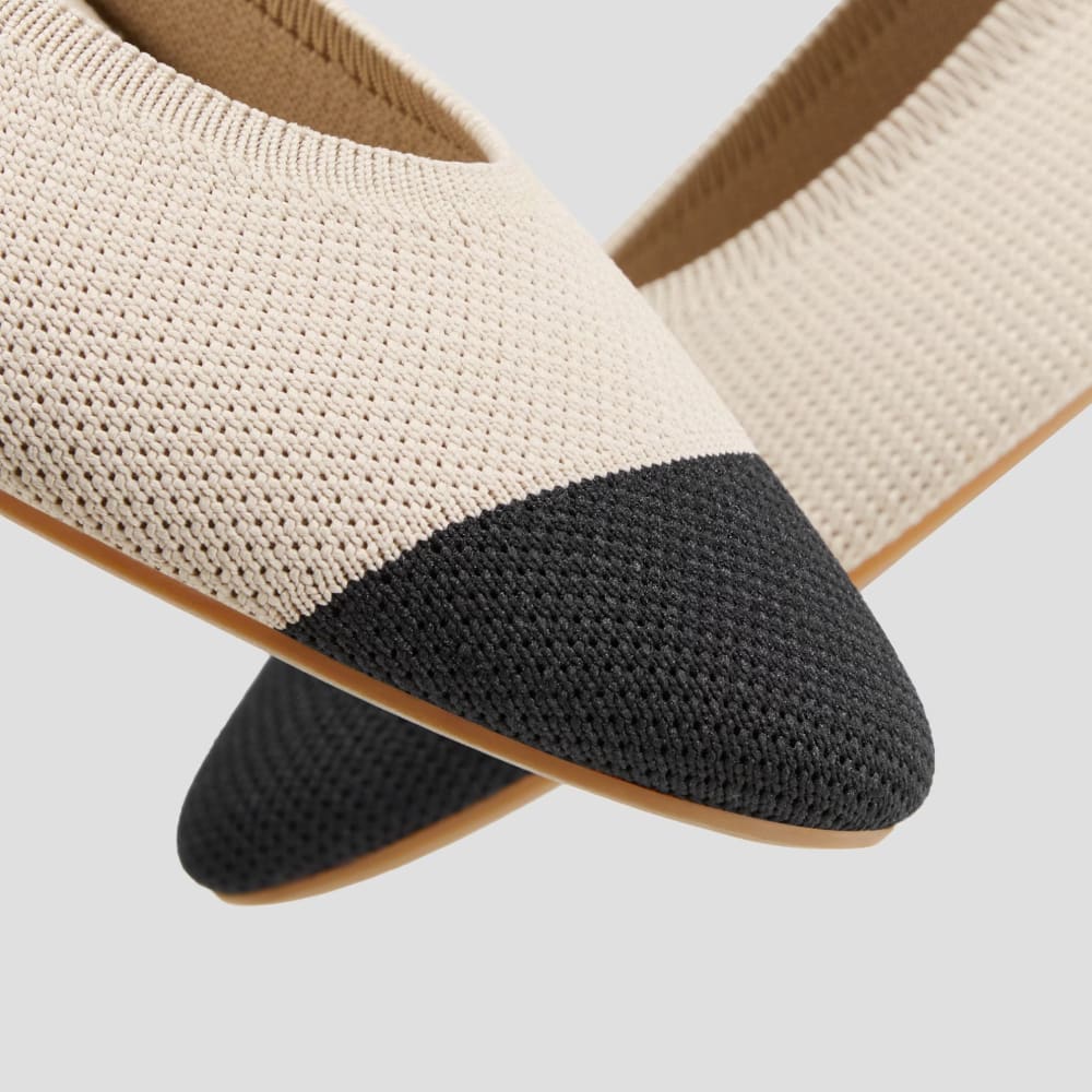 Vivaia almond-toe ballet flats (tamia 2.0) – almond black – size 8 - flats what’s new printed media