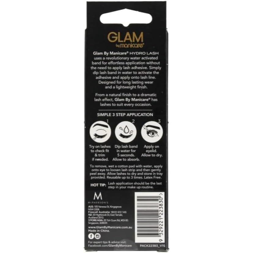 Manicare glam hydro lash intense - naomi - false eyelash accessories eye - face & eye care - false eyelash women’s