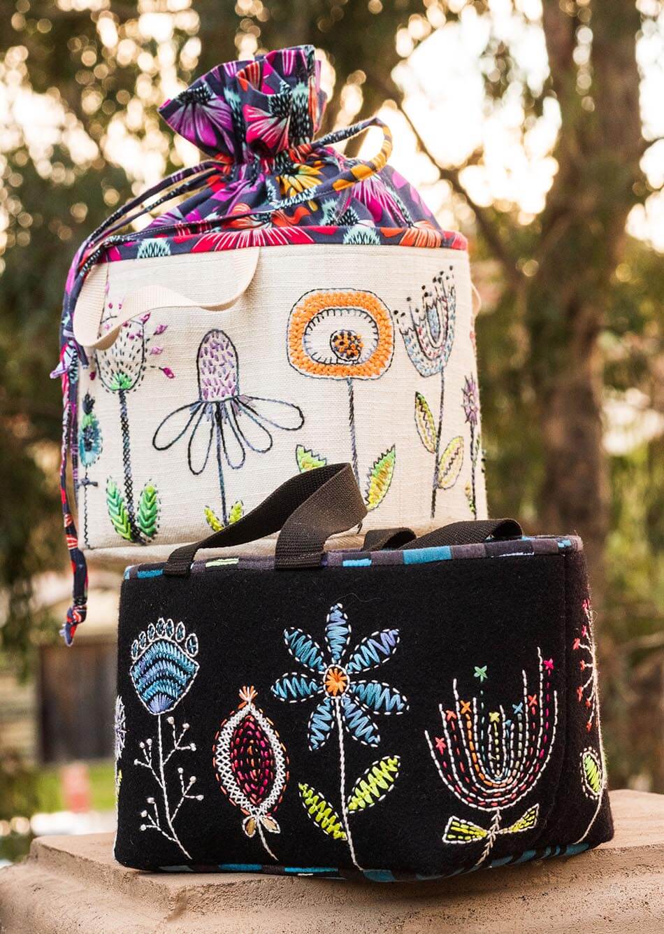 Wendy williams embroidered sewing bag pattern book – 8″ × 6½″ wool appliqué project | brand new - accessory sewing
