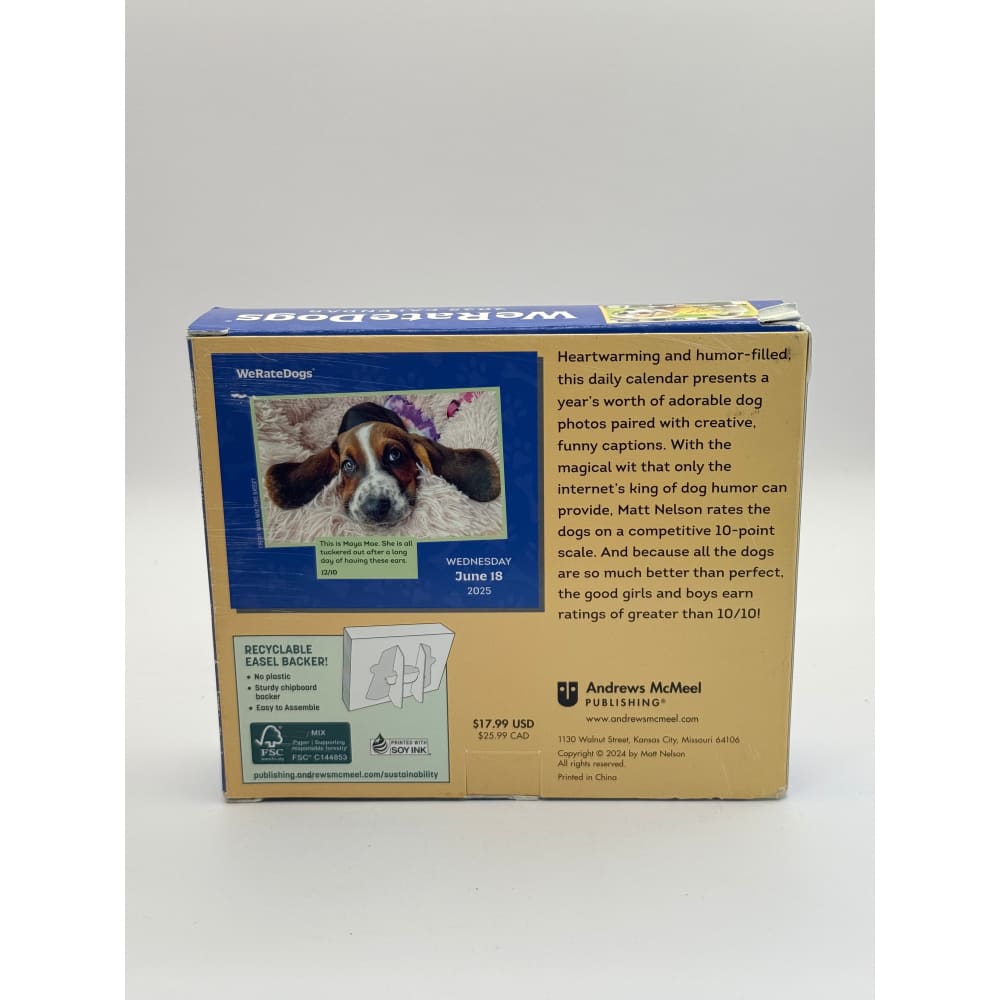 Weratedogs 2025 desk calendar | daily dog photos & captions | based on popular twitter feed | brand new - desk