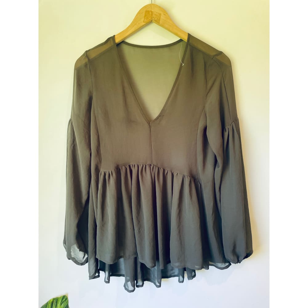 Whistle sheer top – size 6 (brand new cut-label recycled polyester with minor flaws) - blouses blouse - bnew label cut