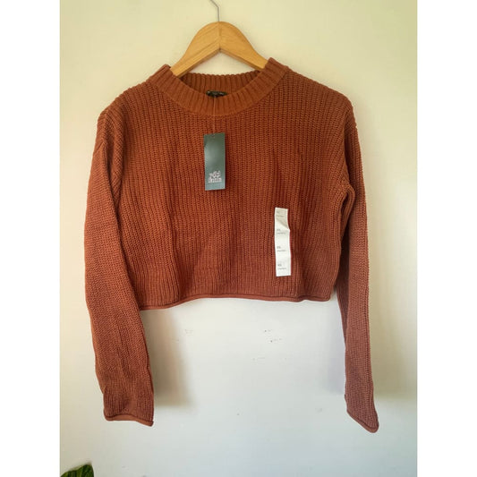 Wild fable cropped jumper – sizes xs & m available | lightweight cotton blend – brand new - brown/xs - sweaters