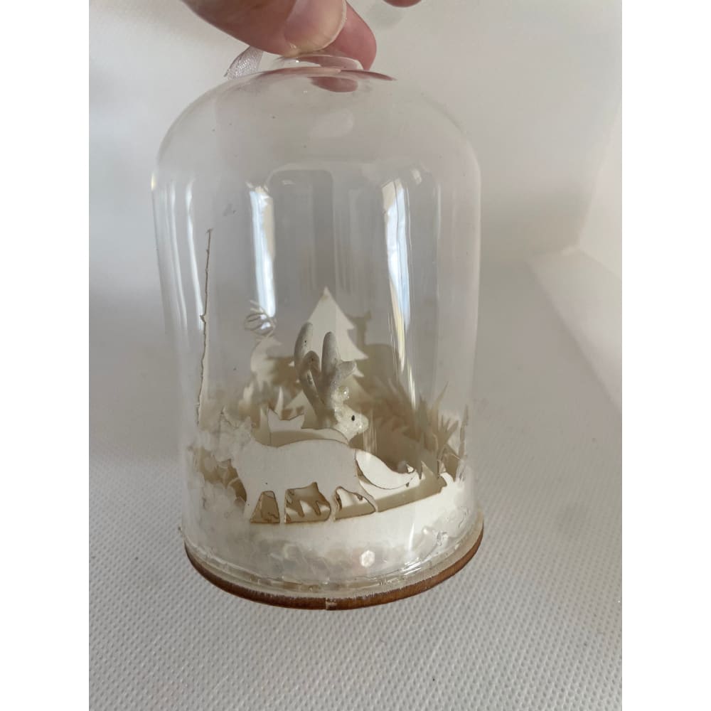 Winter wonderland glass dome ornament | serene woodland scene – brand new - holiday ornaments christmas decorations