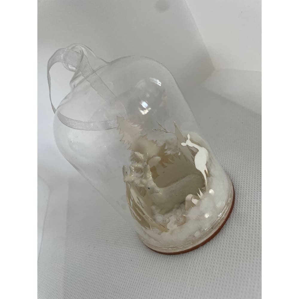 Winter wonderland glass dome ornament | serene woodland scene – brand new - holiday ornaments christmas decorations