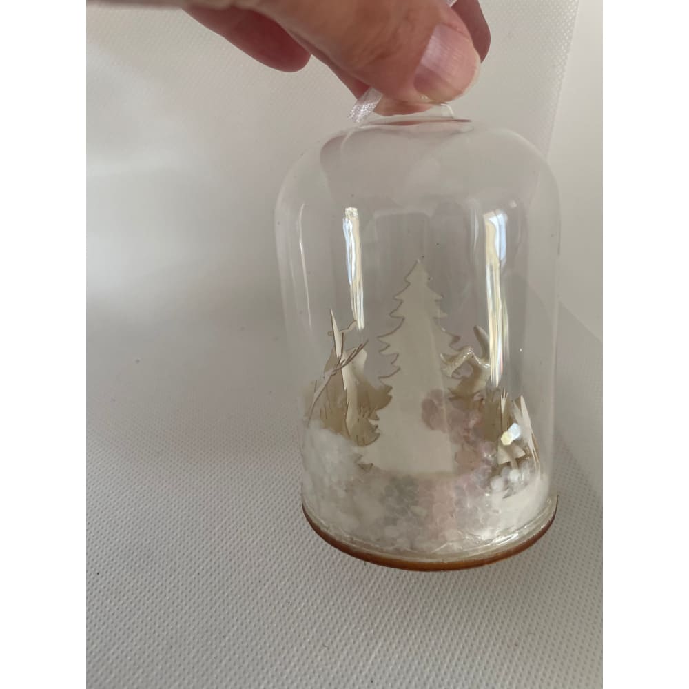 Winter wonderland glass dome ornament | serene woodland scene – brand new - holiday ornaments christmas decorations