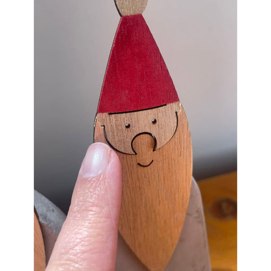 Cement & wooden wise men figurines - set of 4 - holiday ornaments christmas decorations - seasonal & holidays