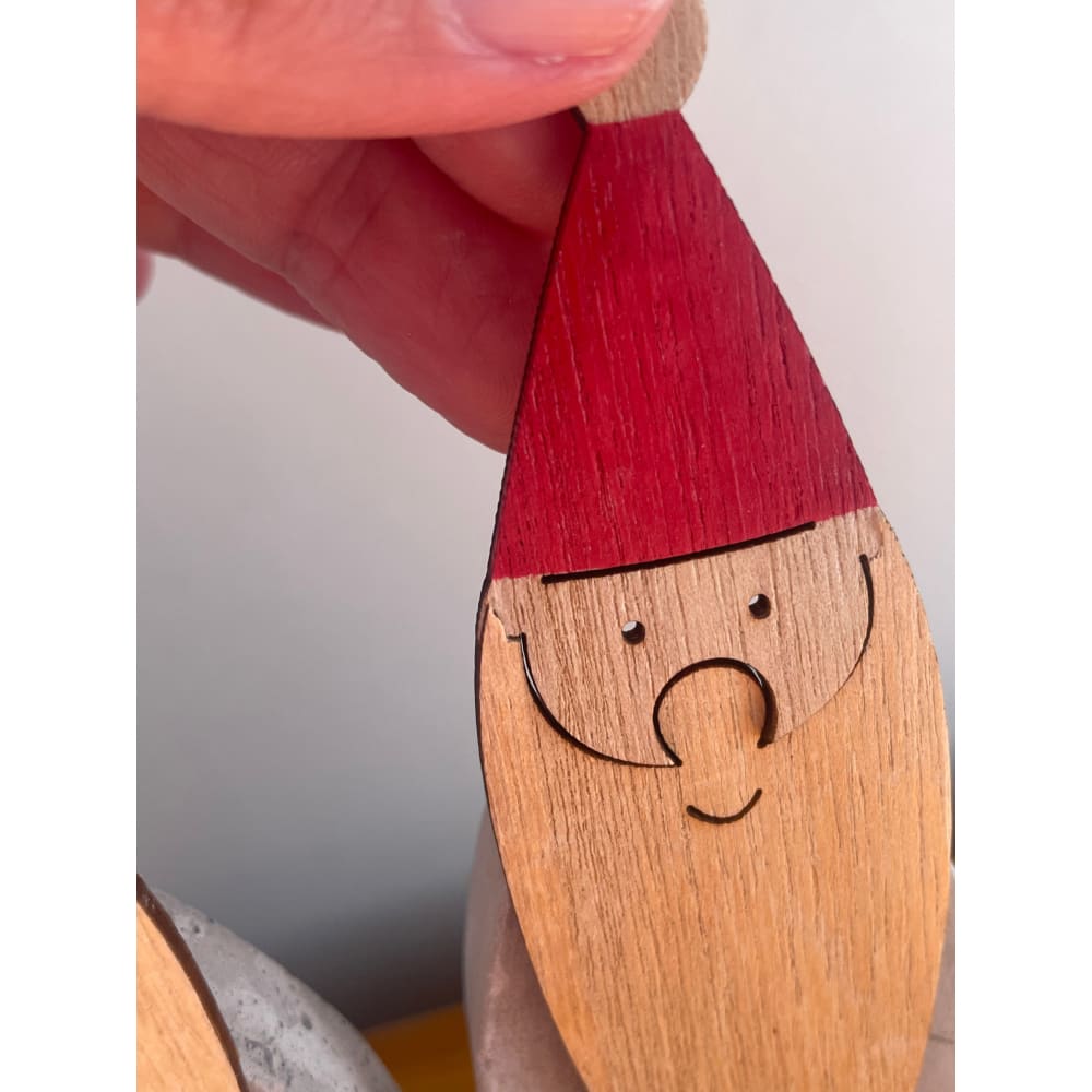 Cement & wooden wise men figurines - set of 4 - holiday ornaments christmas decorations - seasonal & holidays