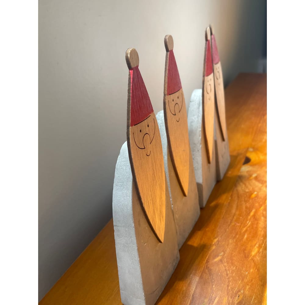 Cement & wooden wise men figurines - set of 4 - holiday ornaments christmas decorations - seasonal & holidays