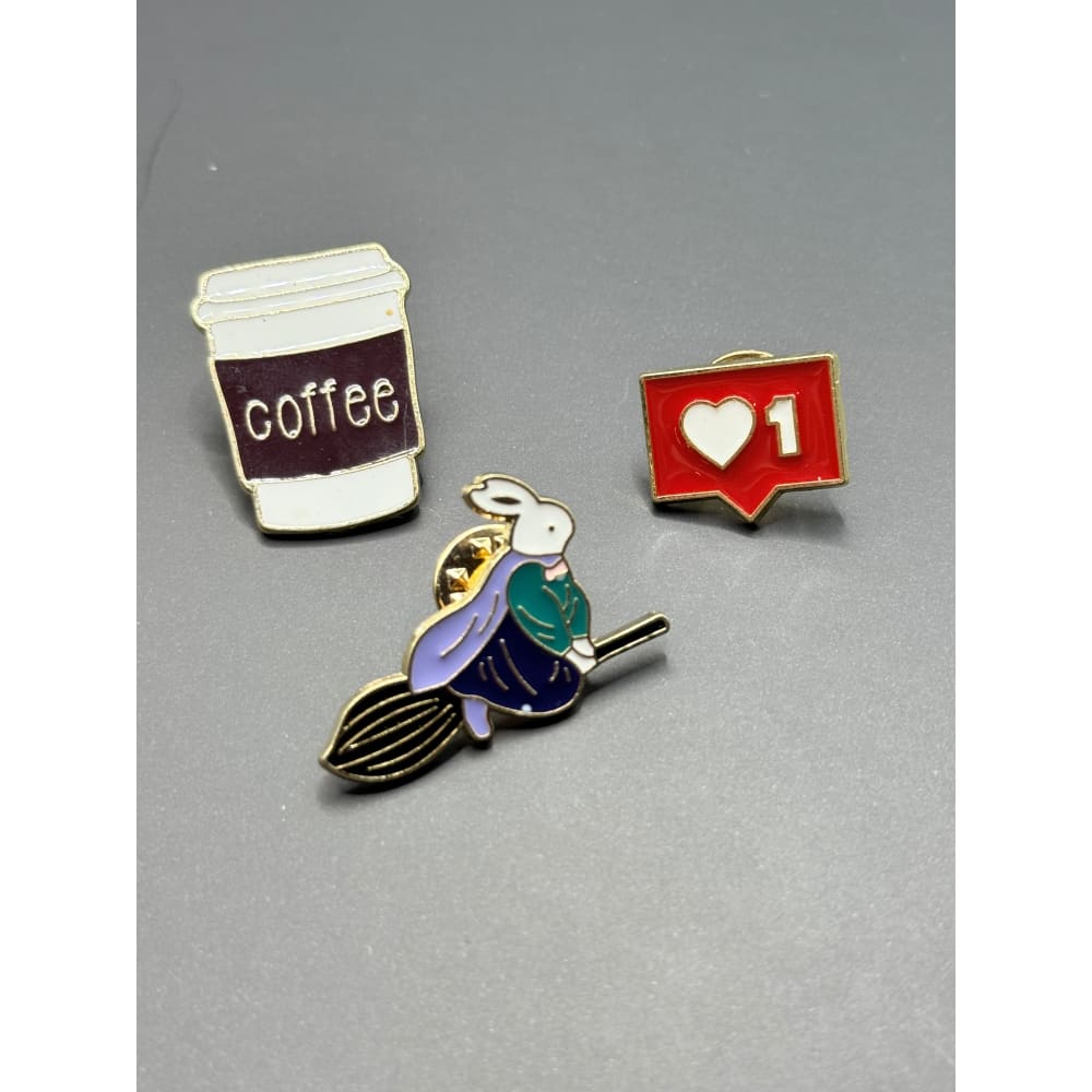 3x enamel pin set - brooches & lapel pins accessories womenâs apparel