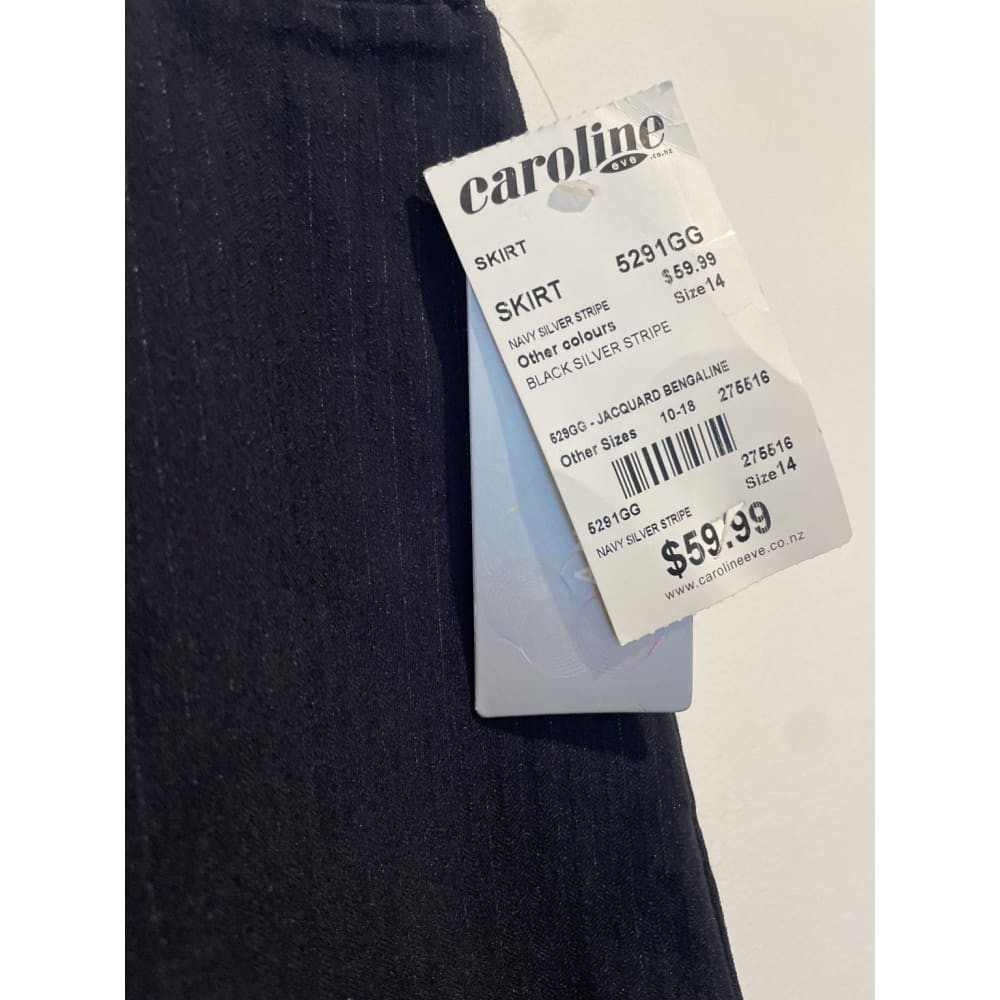 Bnwt analytic size 14 stretch navy silver stripe skirt rrp $59.99 - skirts bottom - clothing & fashion - skirt - skirts