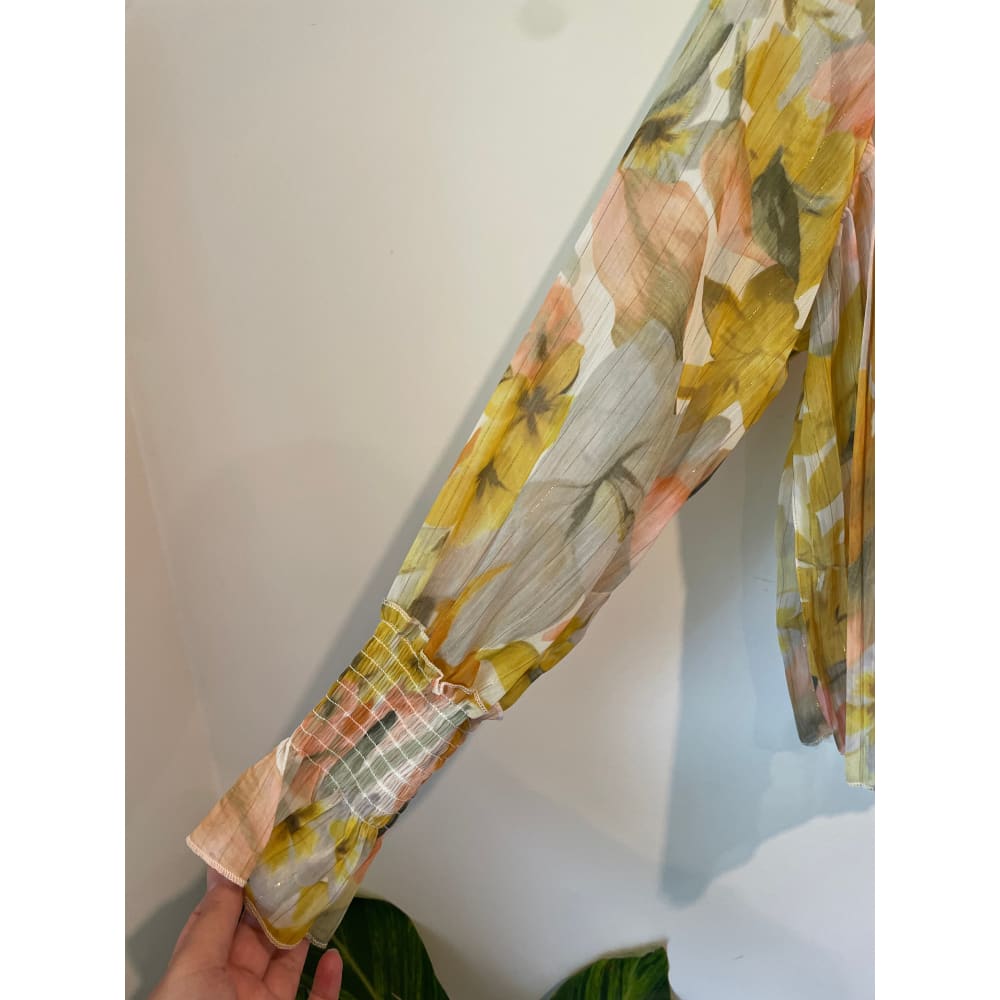Shein floral stand shift blouse size s - clothing tops blouse - clothing & fashion - long sleeve - top womenās apparel