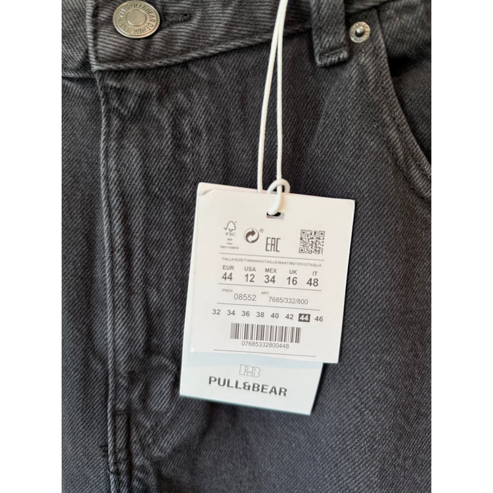 Pull&bear size 16 women’s wide leg high rise full length jeans black - jeans bottom women’s apparel