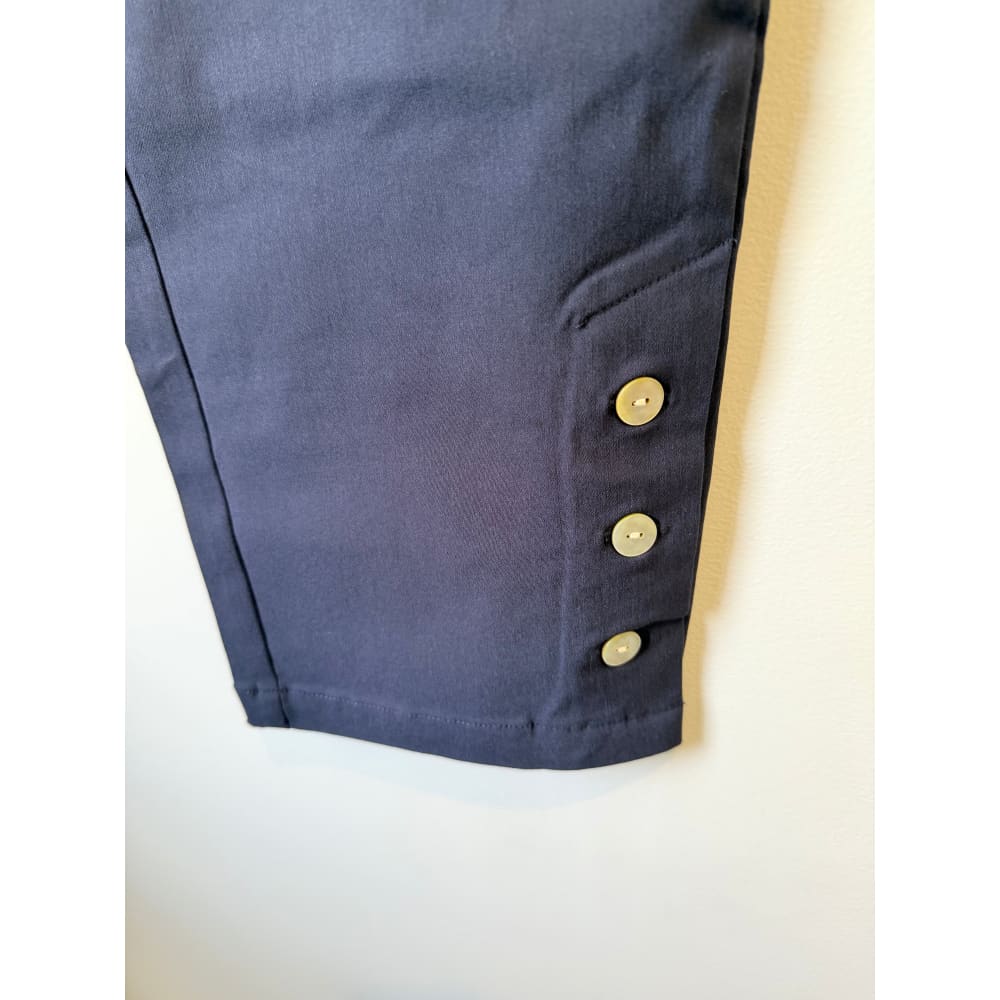 Ella j size 12 pull-on button cropped trousers in lagoon - trousers bottom womenâs apparel