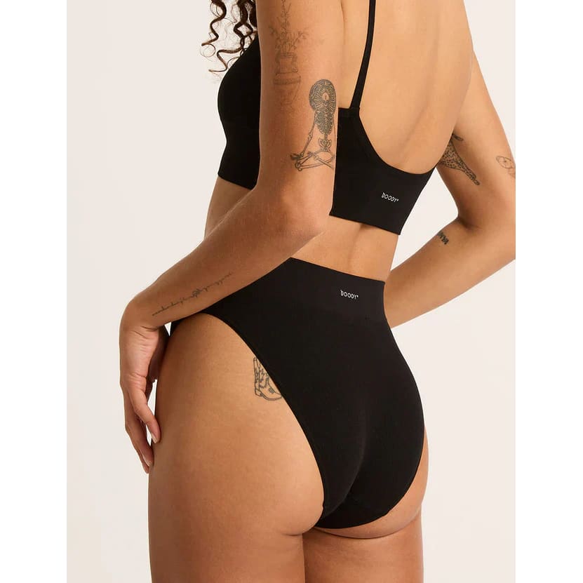 Boody size s lyolyte® ribbed high leg brief black - briefs special categories women’s apparel