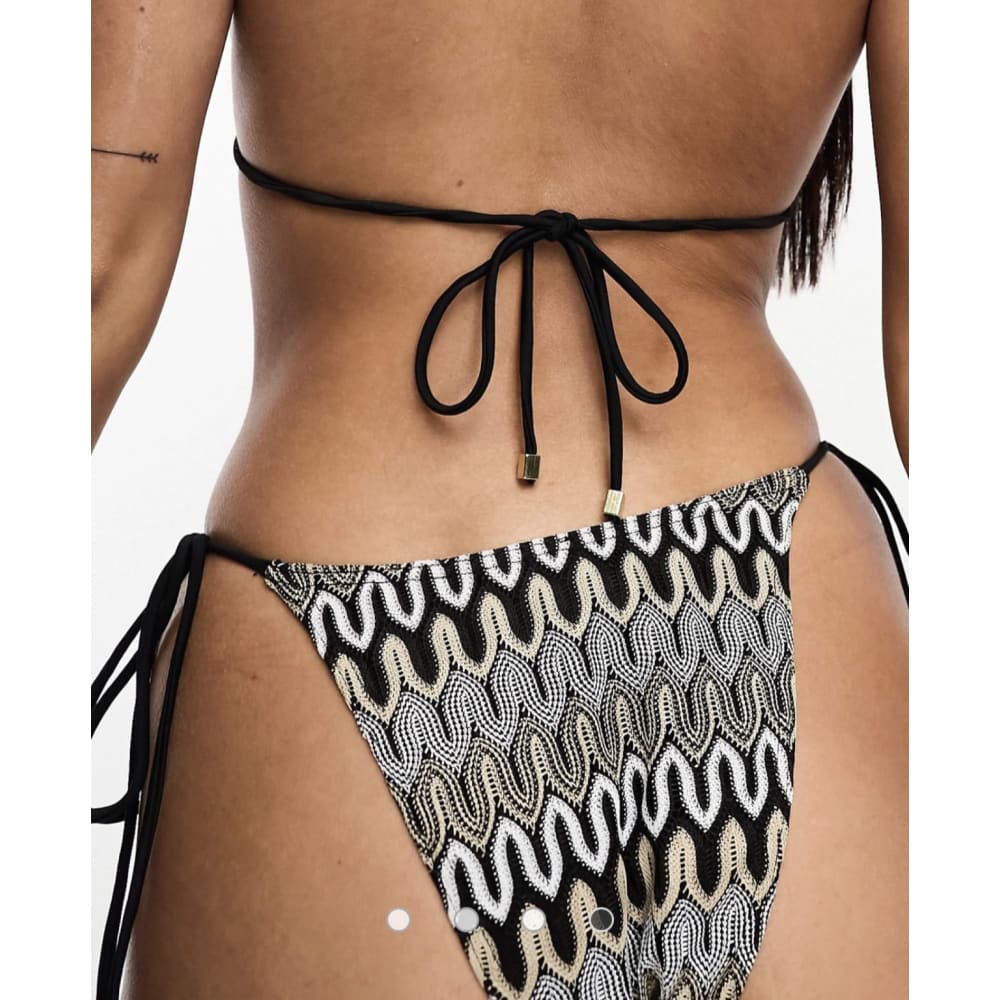 South beach size 8 embroidered tie side bikini bottom in multi - swimwear bikini - clothing & fashion - full body