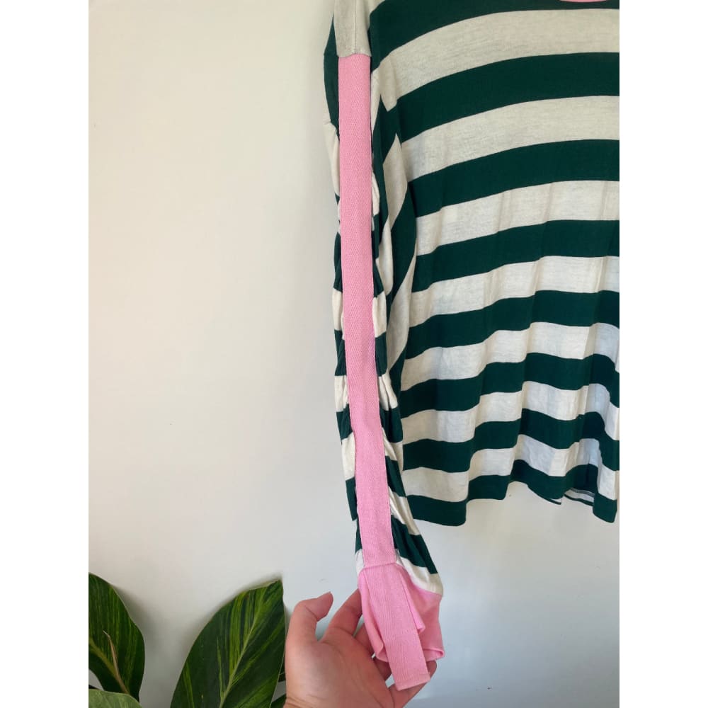 Brand New Women’s Striped Cotton/Modal Top – Cut-Label, Size 6, Unbranded Clearance