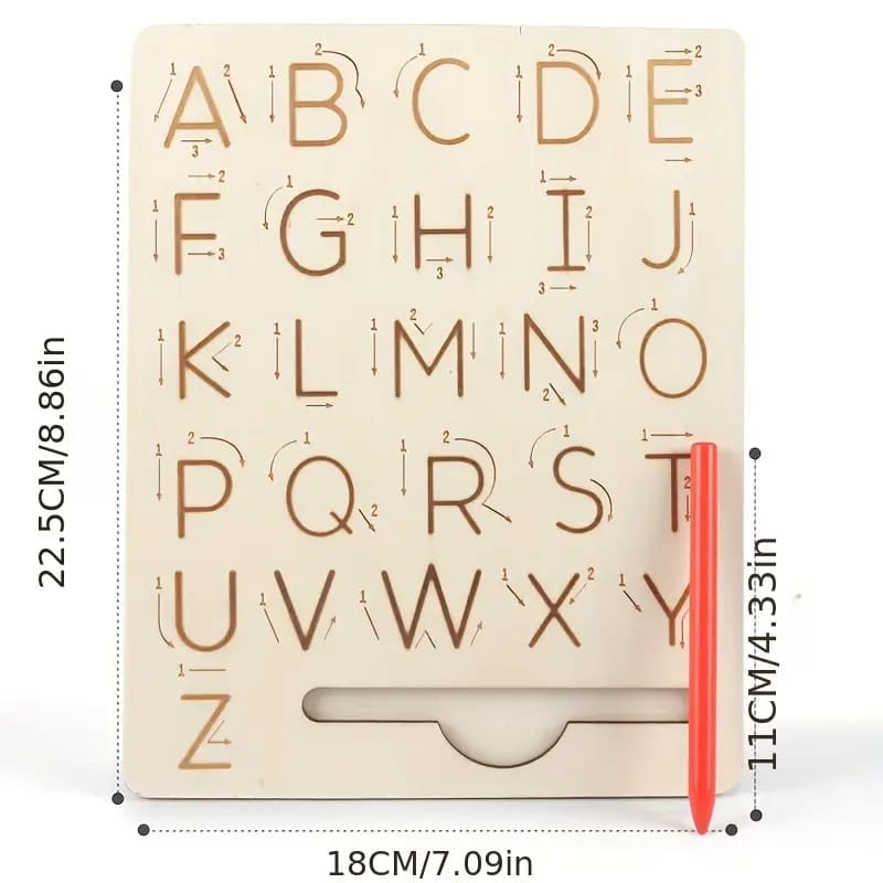 Wooden alphabet tracing board – double-sided learning toy for kids – brand new - educational toys educational - toys
