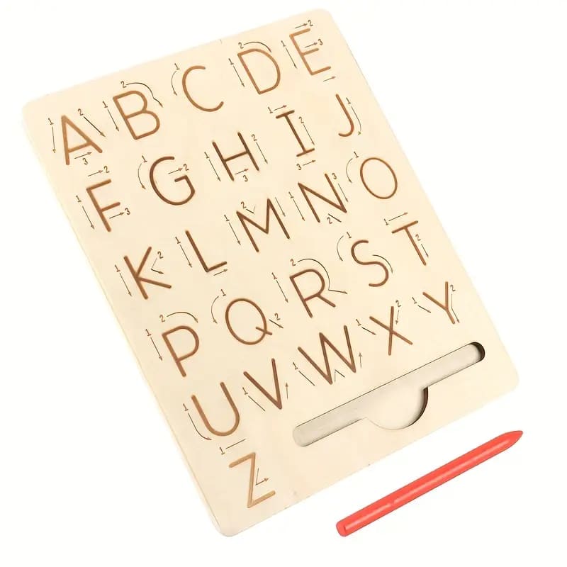 Wooden alphabet tracing board – double-sided learning toy for kids – brand new - educational toys educational - toys