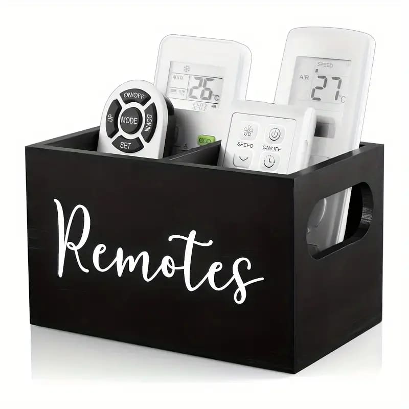 Wooden remote storage box | organiser for remotes stationery & more – brand new - household storage containers